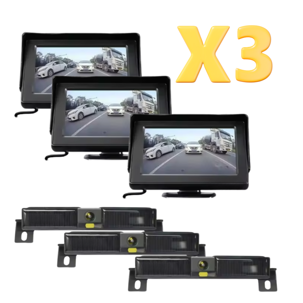Dash Pilot Pack Z5 1080P - Caméra de recul solaire - Moniteur 4.3''