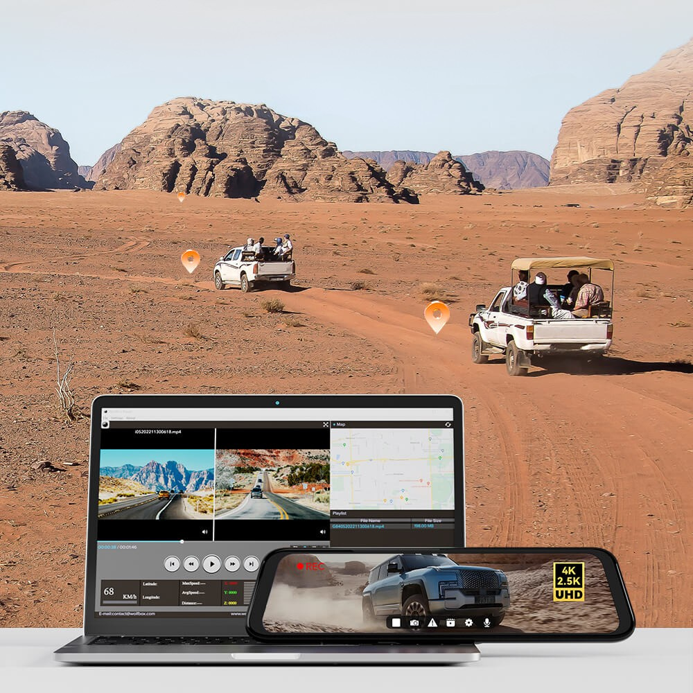 Dash Pilot X1 2.5K 1440P - Dashcam WIFI & GPS - Miroir intelligent