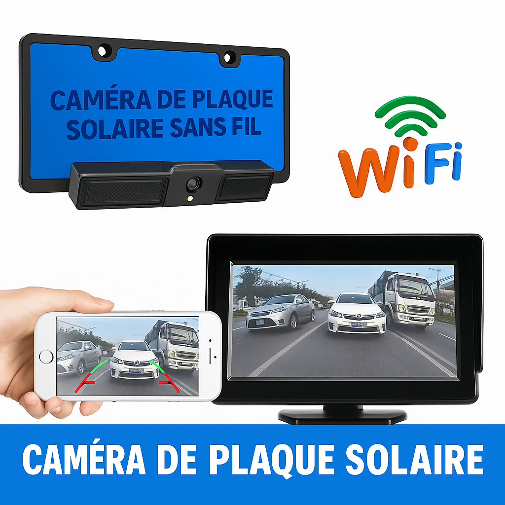 Dash Pilot Z5 1080P - Caméra de recul solaire - Moniteur 4.3''