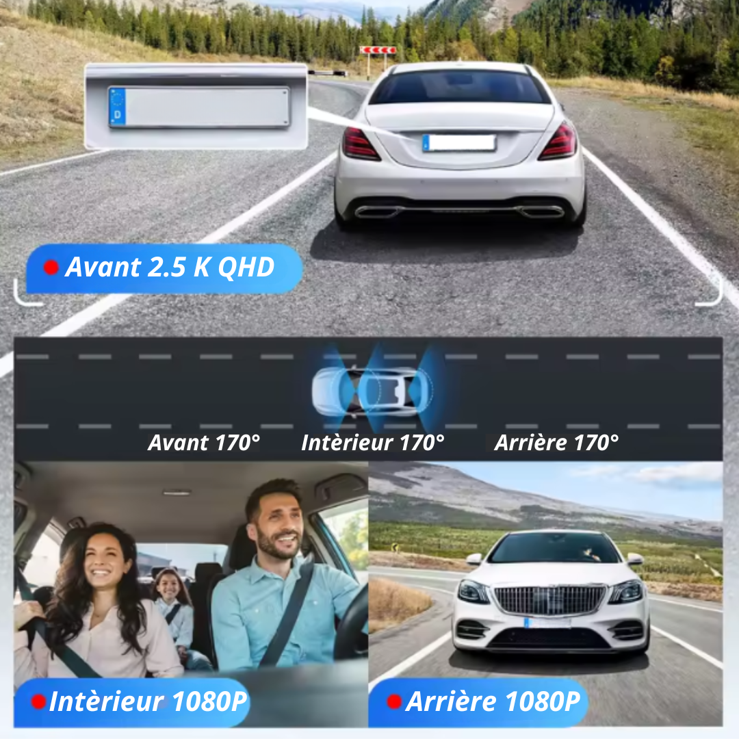 Dash Pilot V4 DUO PRO MAX 2.5K 1080P Rotation - Dashcam - WIFI6 & GPS - 128 GB - Hardwire