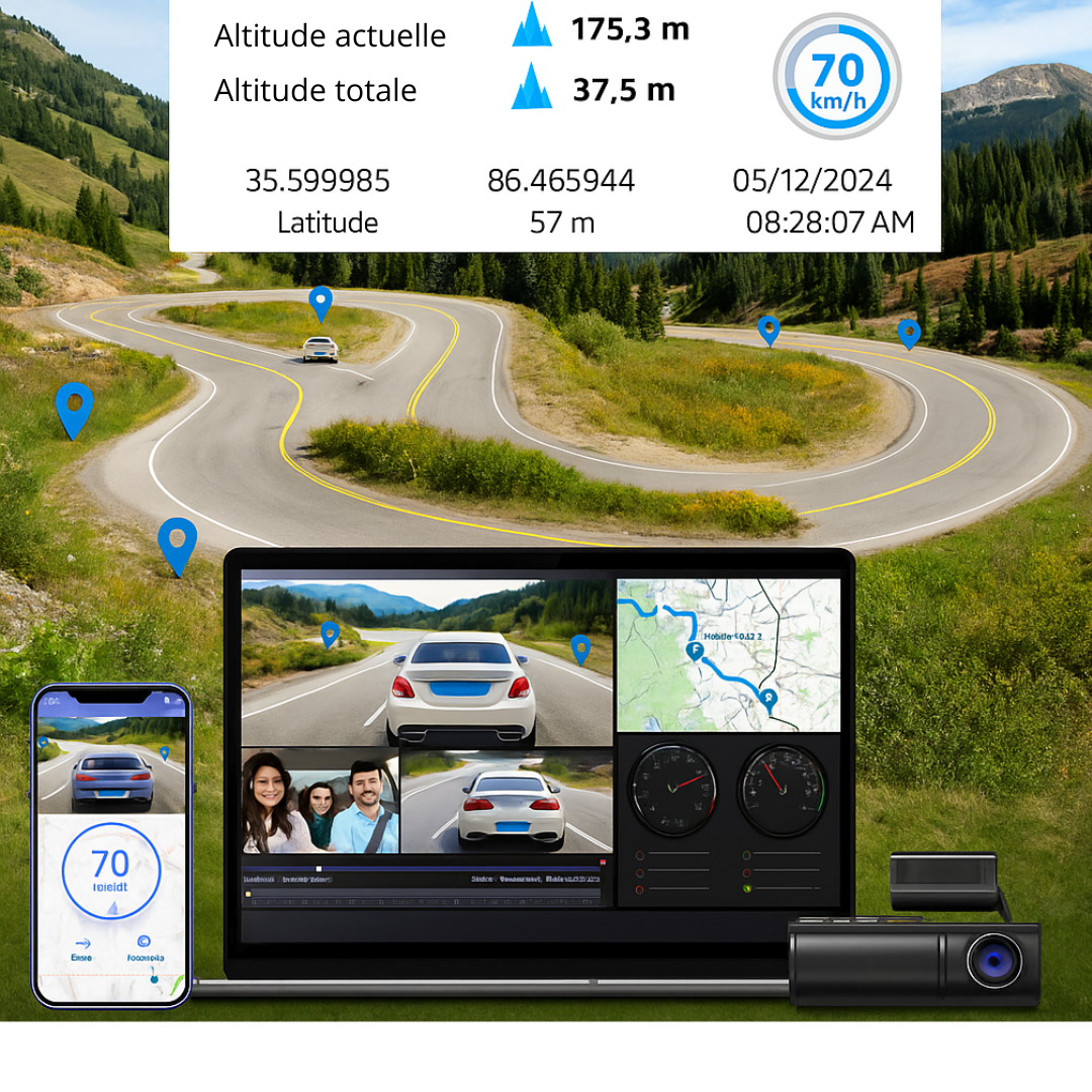 Dash Pilot V4 DUO PRO MAX 2.5K 1080P Rotation - Dashcam - WIFI6 & GPS - 128 GB - Hardwire