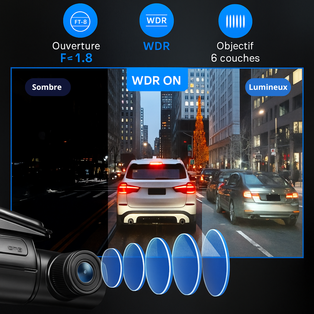 Dash Pilot V4 DUO PRO MAX 2.5K 1080P Rotation - Dashcam - WIFI6 & GPS - 128 GB - Hardwire