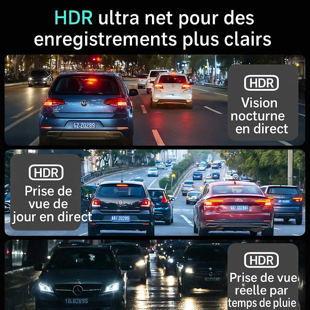 X1 DUO 2.5K 1440P 1880P - Dashcam WIFI & GPS - Miroir intelligent