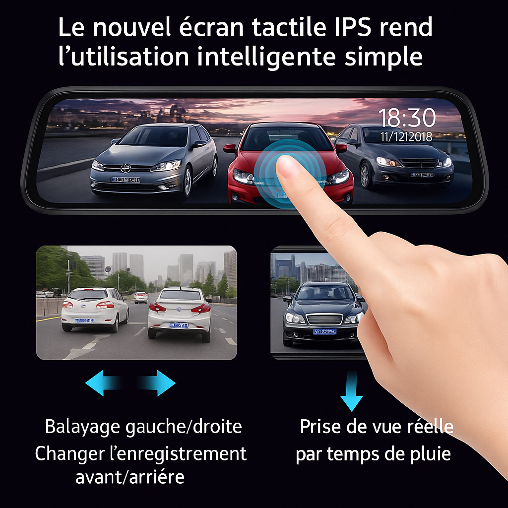 Dash Pilot X1 DUO PRO MAX 2.5K 1440P 1880P - Dashcam WIFI & GPS - Miroir intelligent - 128 GB - Hardwire