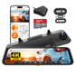 X1 DUO PRO+ MAX - Miroir intelligent Dashcam Avant/Arrière - Carte SD - Kit filaire