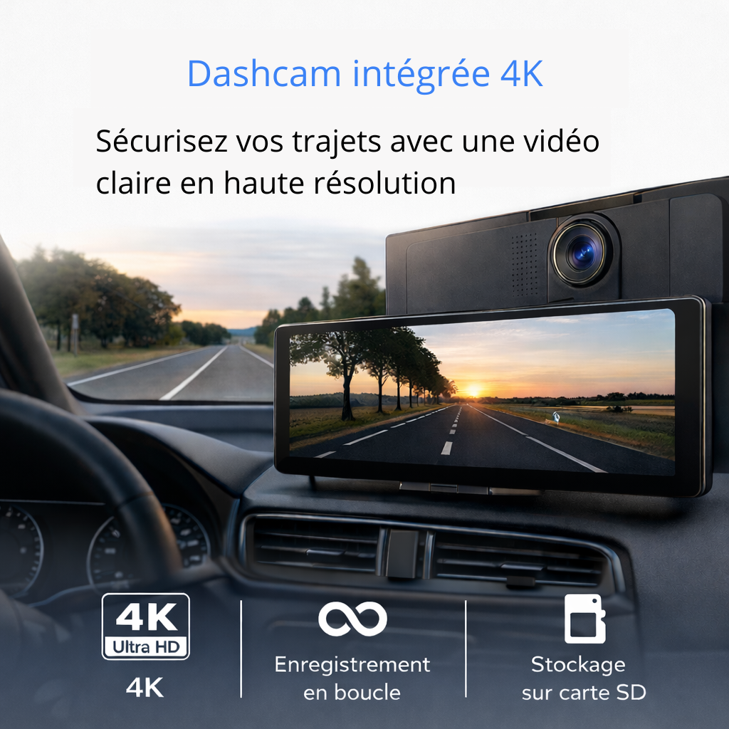 S3 PRO - Tablette Dashcam Avant - Carte SD