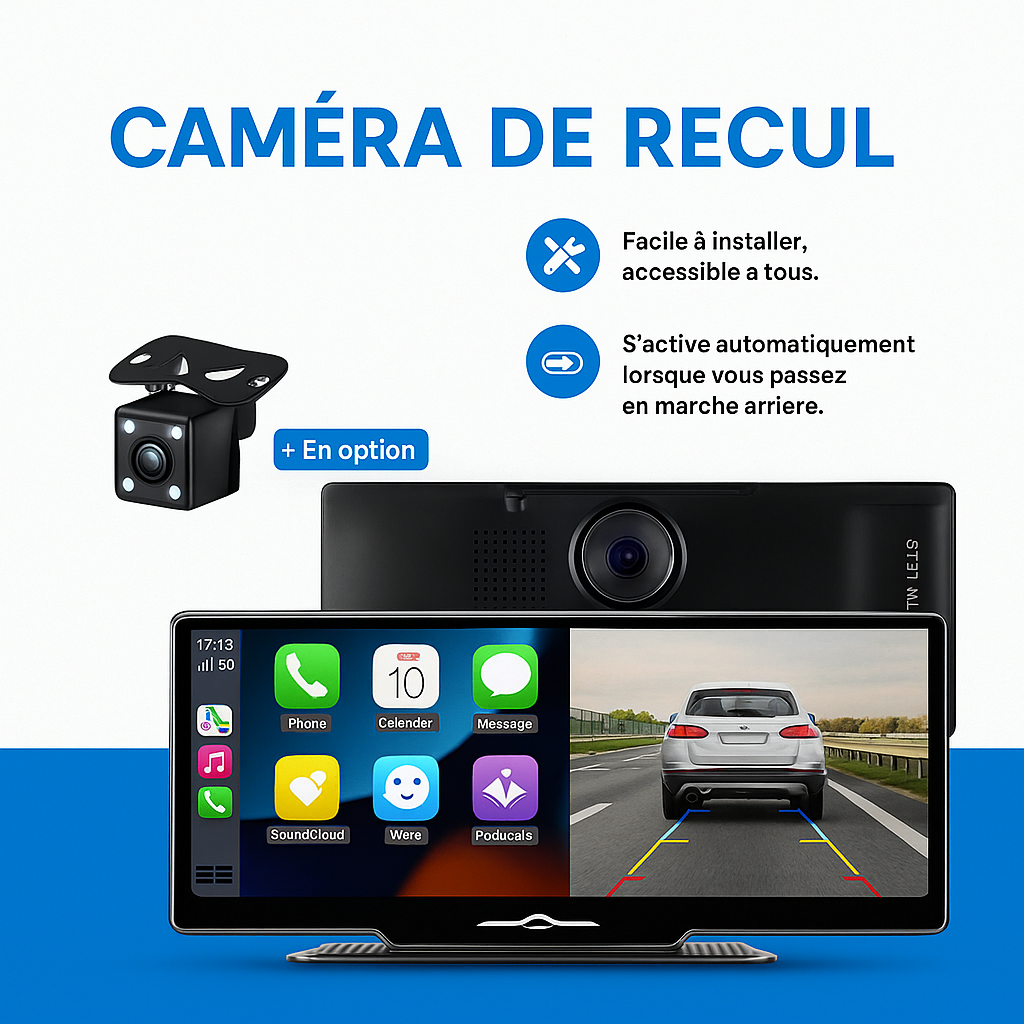Dash Pilot Pack S3 DUO PRO 4K 2160P 1080P - Dashcam CarPlay Tablette - 720 IPS WIFI & GPS - 128 GB